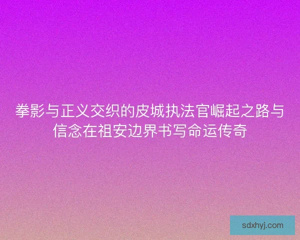 拳影与正义交织的皮城执法官崛起之路与信念在祖安边界书写命运传奇