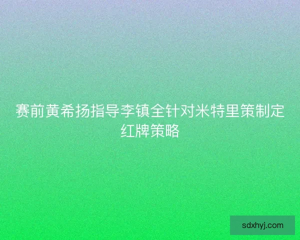 赛前黄希扬指导李镇全针对米特里策制定红牌策略