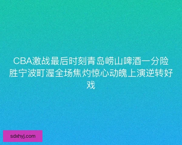 CBA激战最后时刻青岛崂山啤酒一分险胜宁波町渥全场焦灼惊心动魄上演逆转好戏 CBA激战最后时刻青岛崂山啤酒一分险胜宁波町渥全场焦灼惊心动魄上演逆转好戏